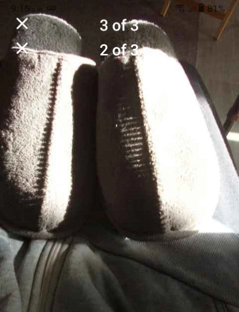Mens Grey Faux Fur Lined Slippers - photo 2