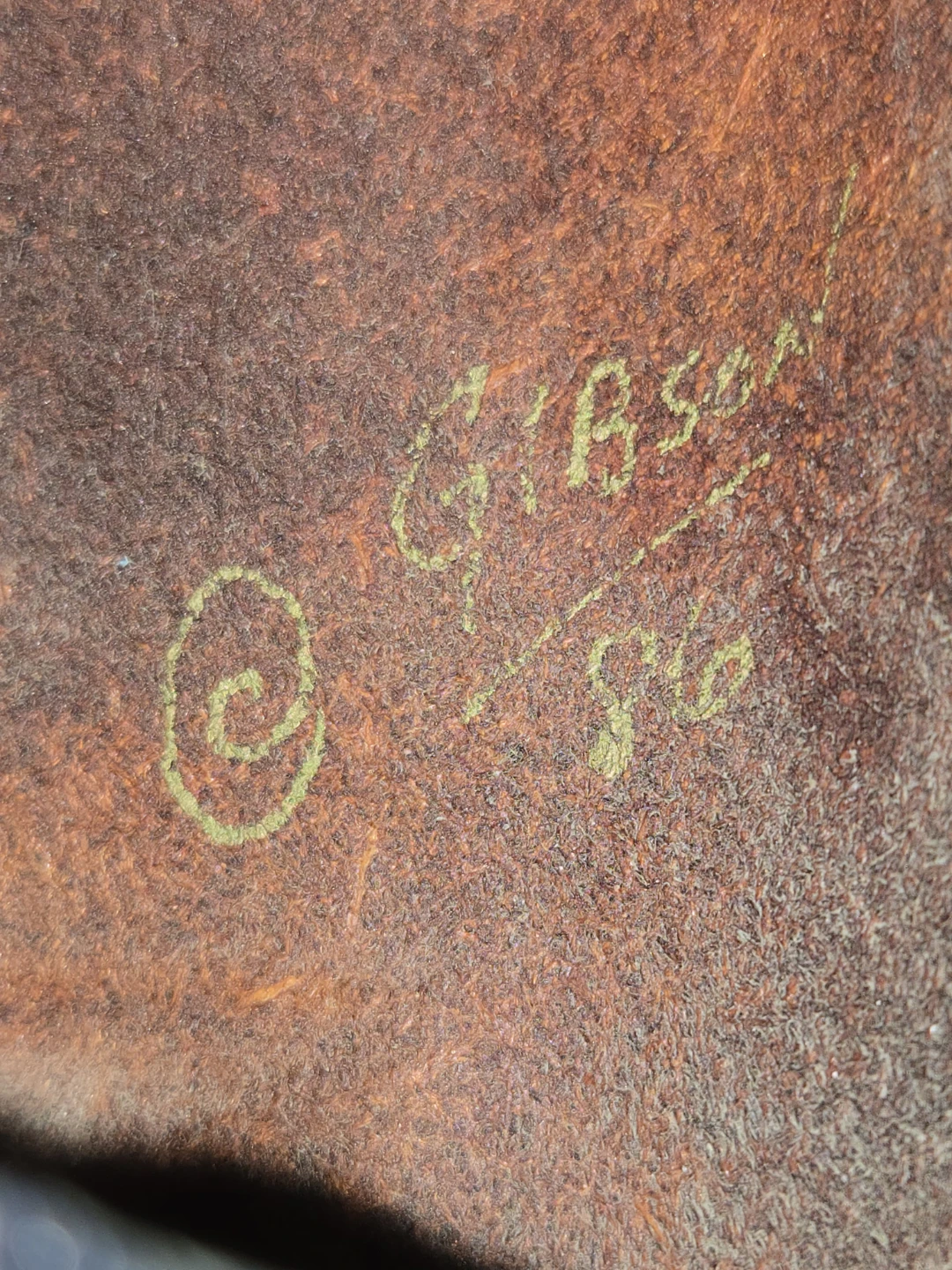 Vintage 1986 Dough  Gibson Leather Face Wall Hanging - photo 4