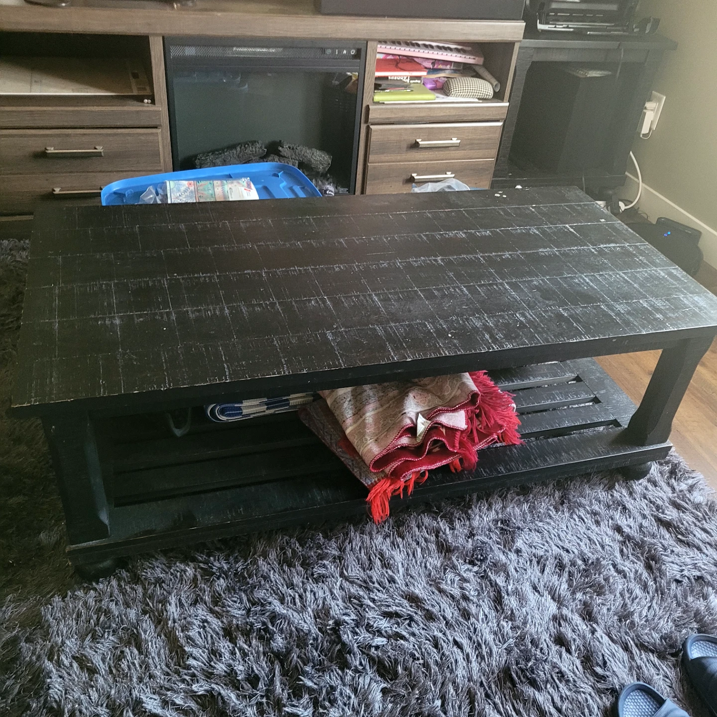 Maching Black Wooden 2 End Table with matching coffee table