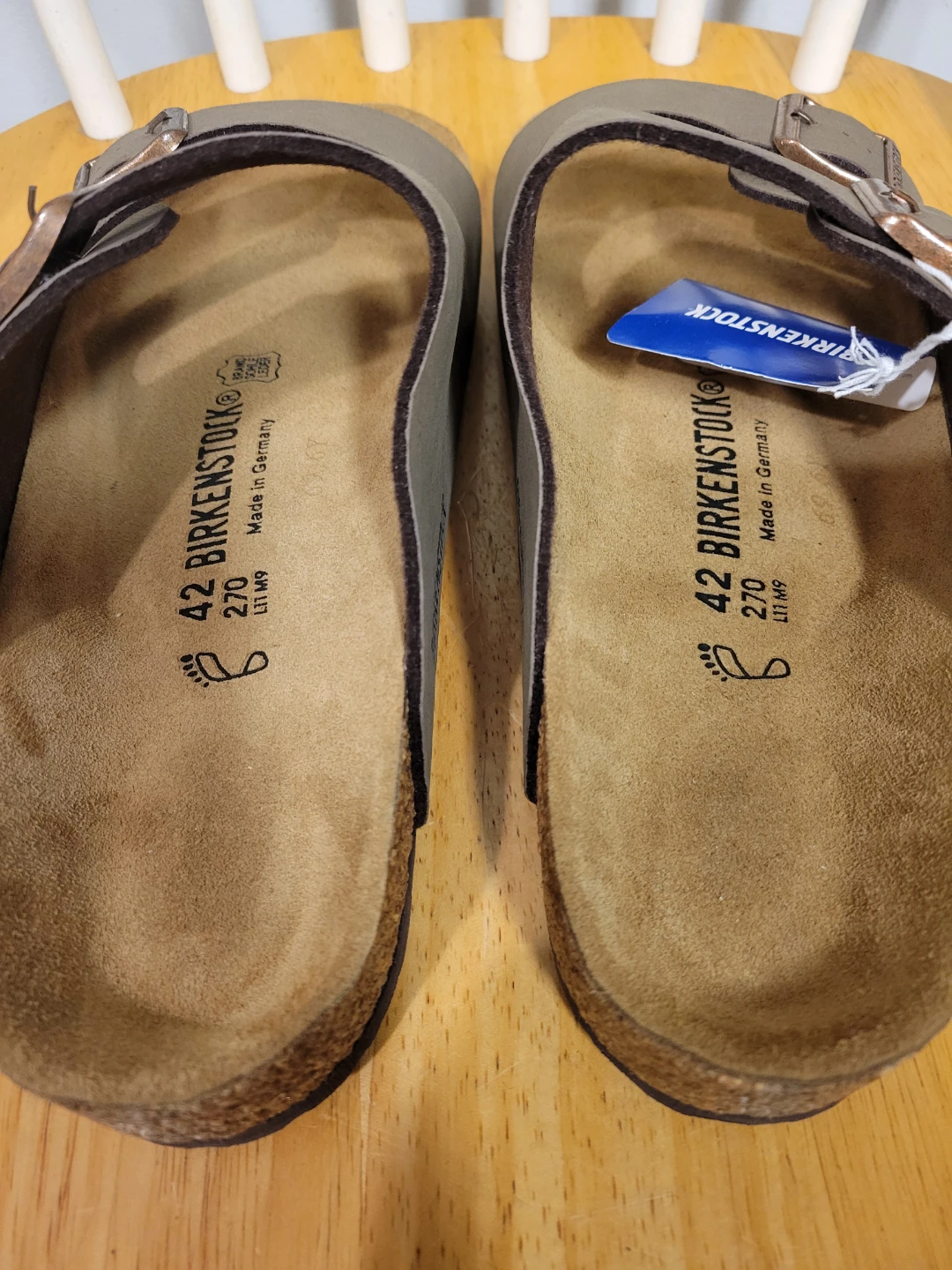 NEW Birkenstock Men's Arizona Stone Birkibuc Sandals Sz 42 9 9.5 - photo 5