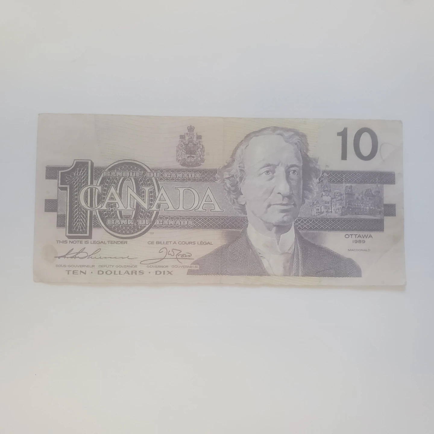 1989 Canadian Ten Dollar Banknote - photo 2
