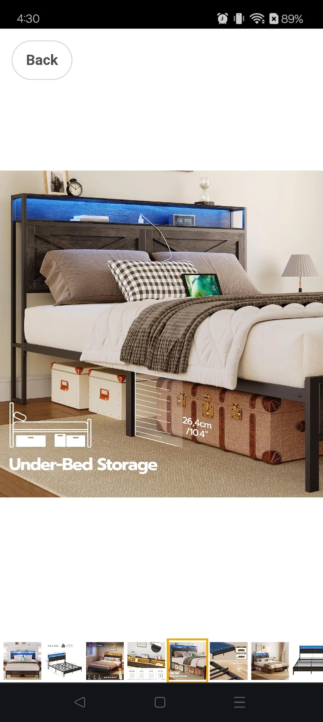 Double Bed Frame + 10" Memory Foam Hybrid Mattress - photo 4
