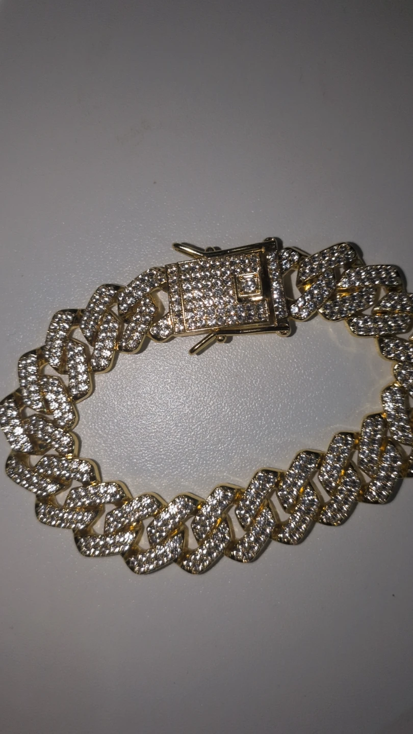 Iced Out Cuban Link Necklace and Bracelet Set