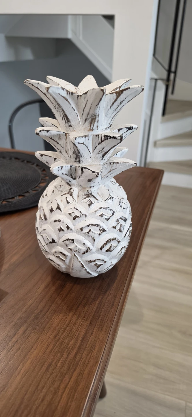 Distressed White Pineapple Decor - photo 2