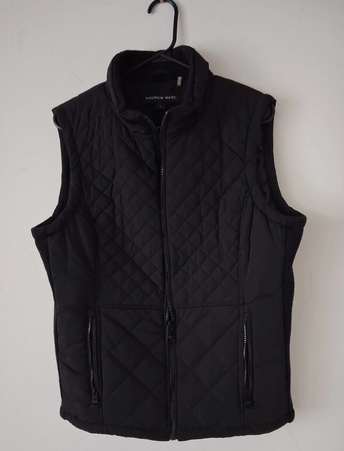 Andrew Marc Black Quilted Vest