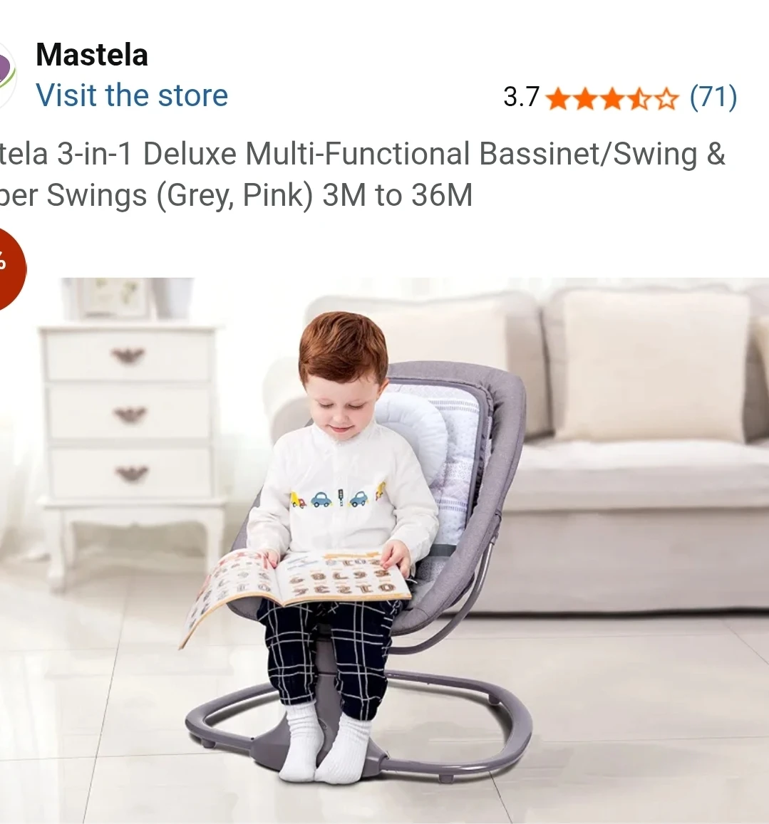 Mastela Baby Swing and Bassinet 3 in 1 - photo 5