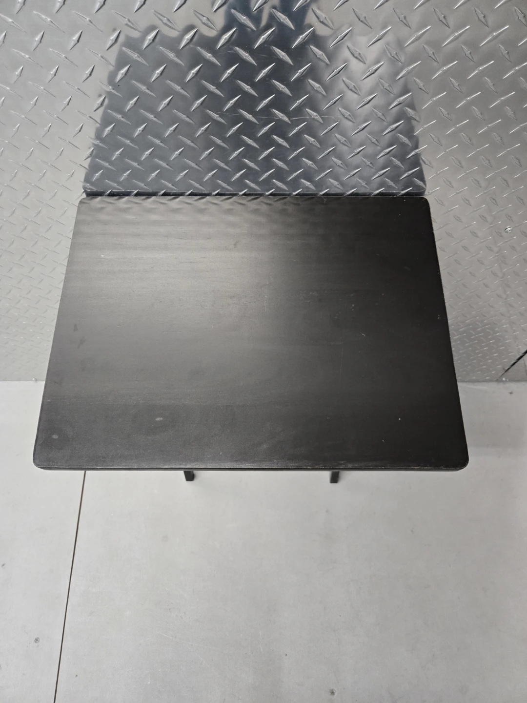 Vintage Matte Black Wood 26” Folding TV Tray Table - photo 3