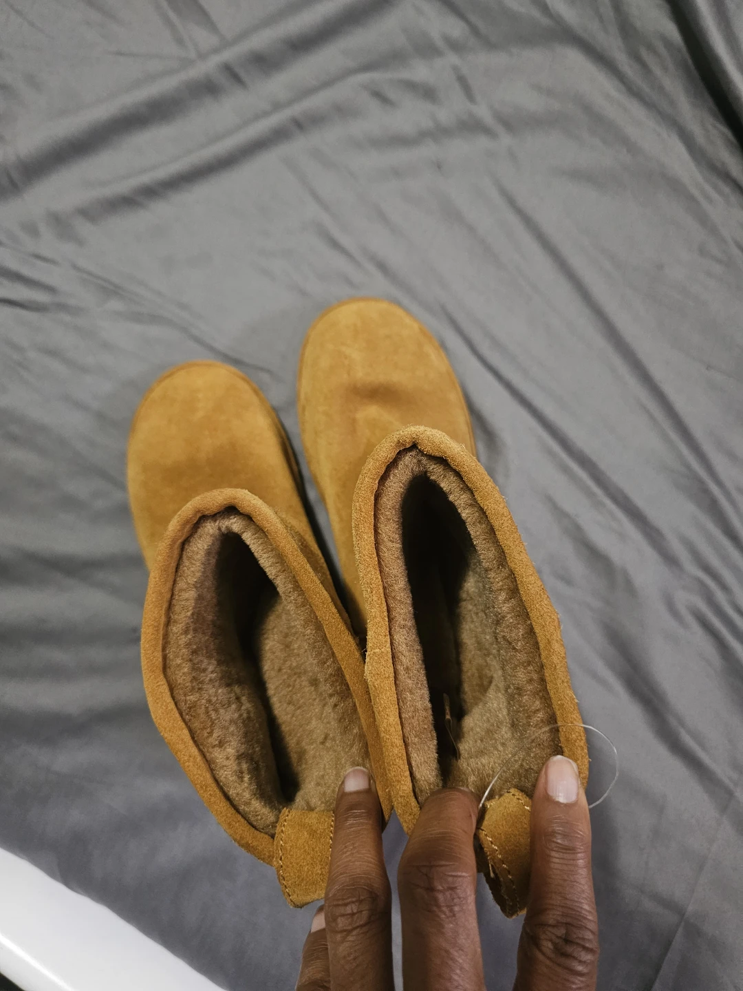 Mango (MNG) Tan Suede Fur-lined Fall/Winter Boots - Size 38 - photo 3