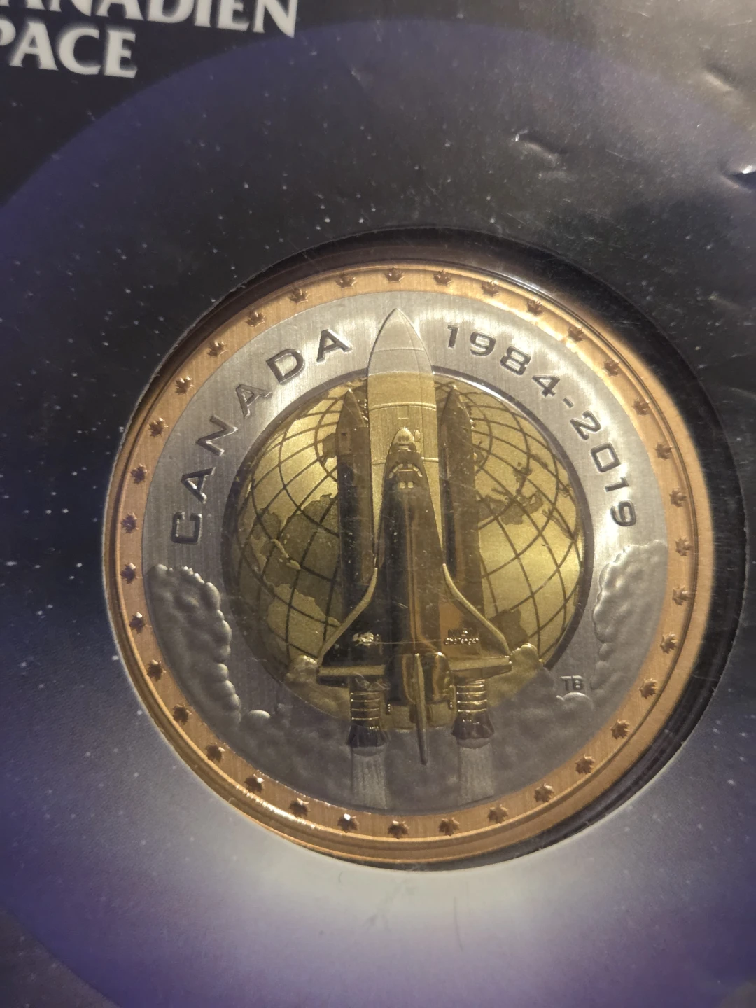 2019 First Canadian in Space 25-Cent Coin - photo 3