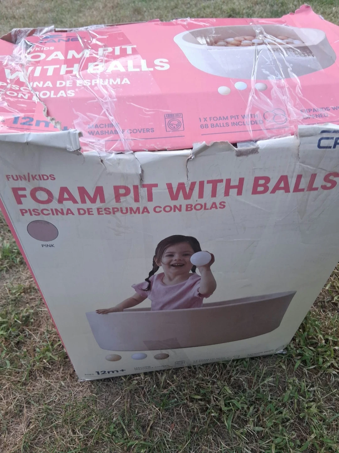 Fun/Kids Foam Pit with Balls - Pink