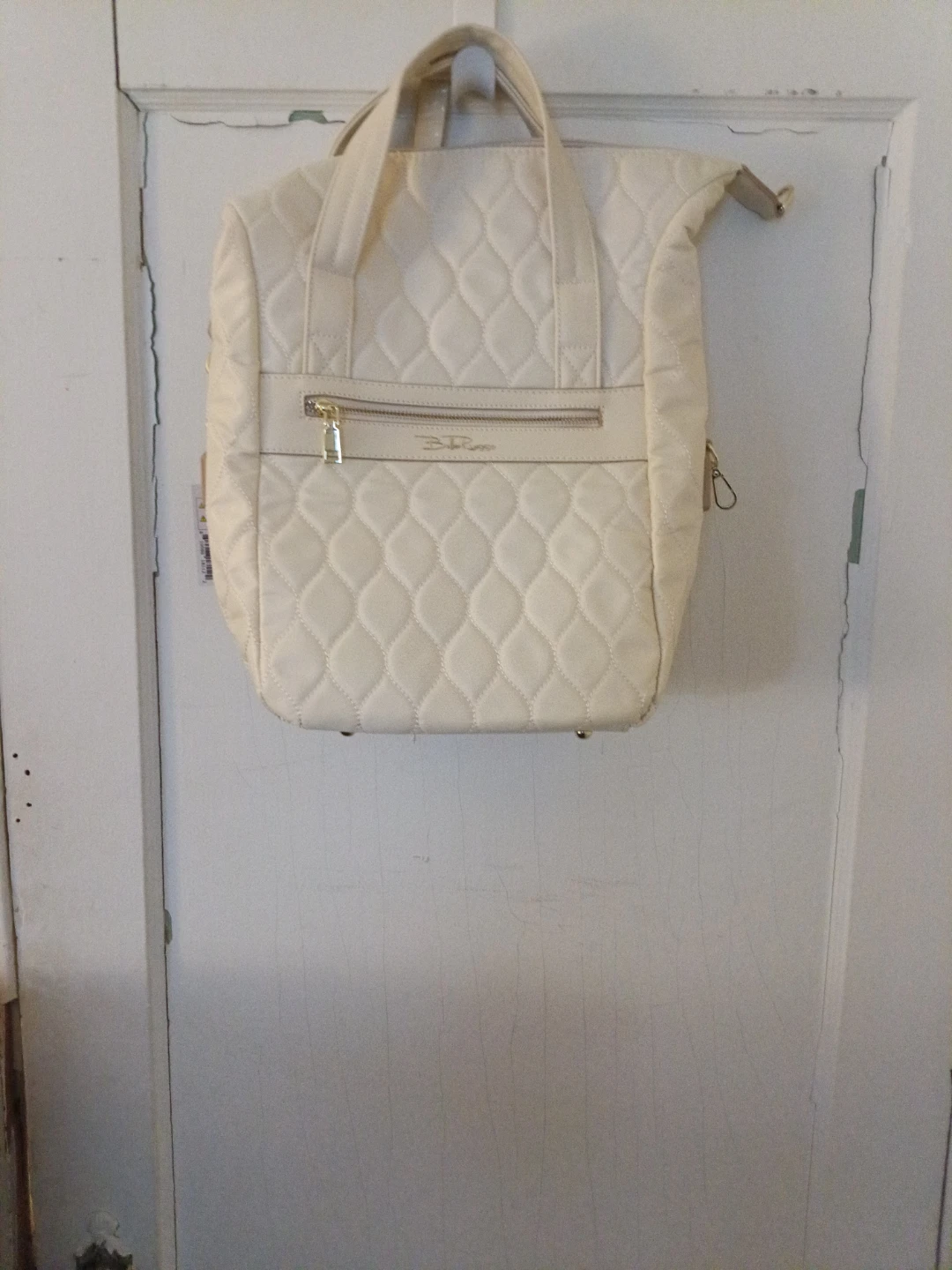 B. Makowsky Quilted Off-White Tote Bag - photo 3