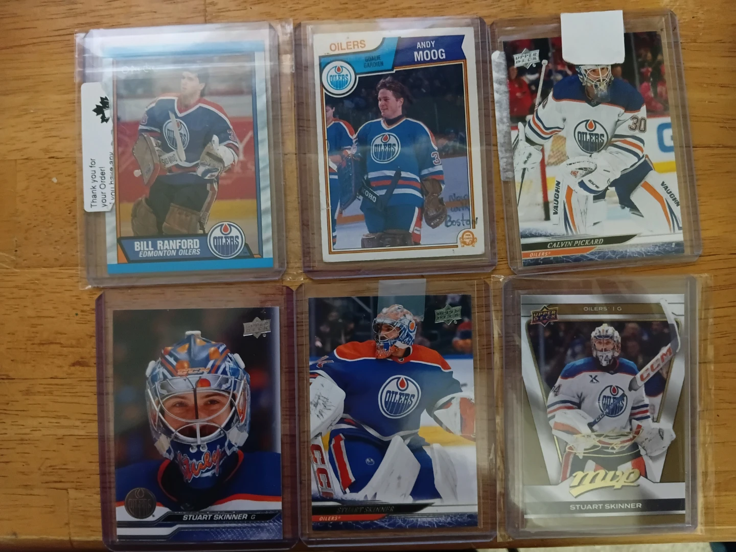 Set of 6 Edmonton Oilers Goalie Hockey Cards
