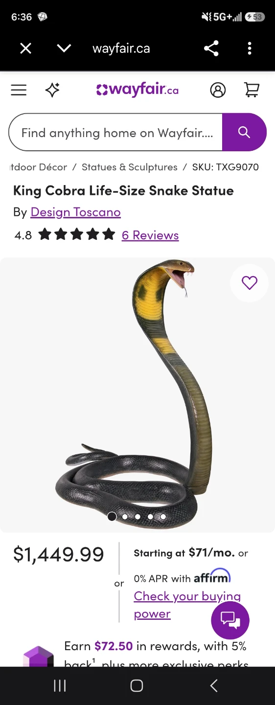 Large Cobra Decorative lawn/ house Statue - photo 4