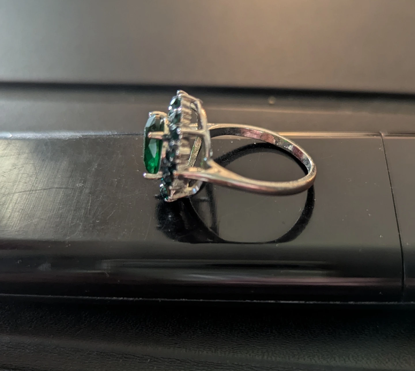 Sterling Silver Emerald CZ Cocktail Ring - photo 4