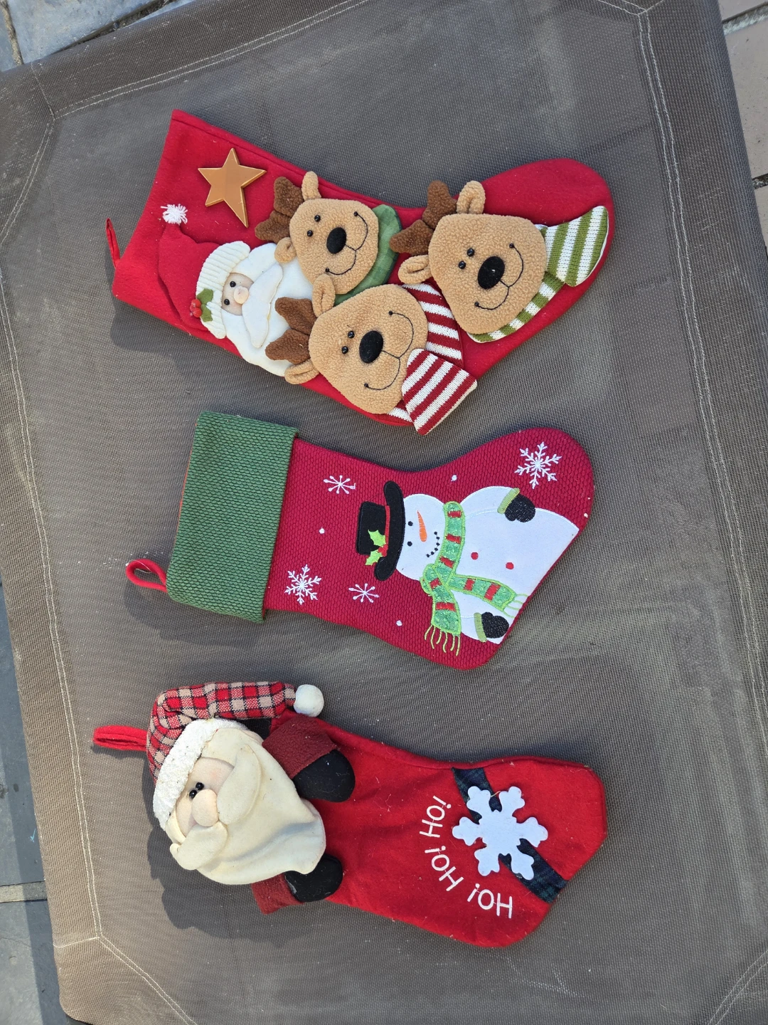 Set of 3 Festive Christmas Stockings