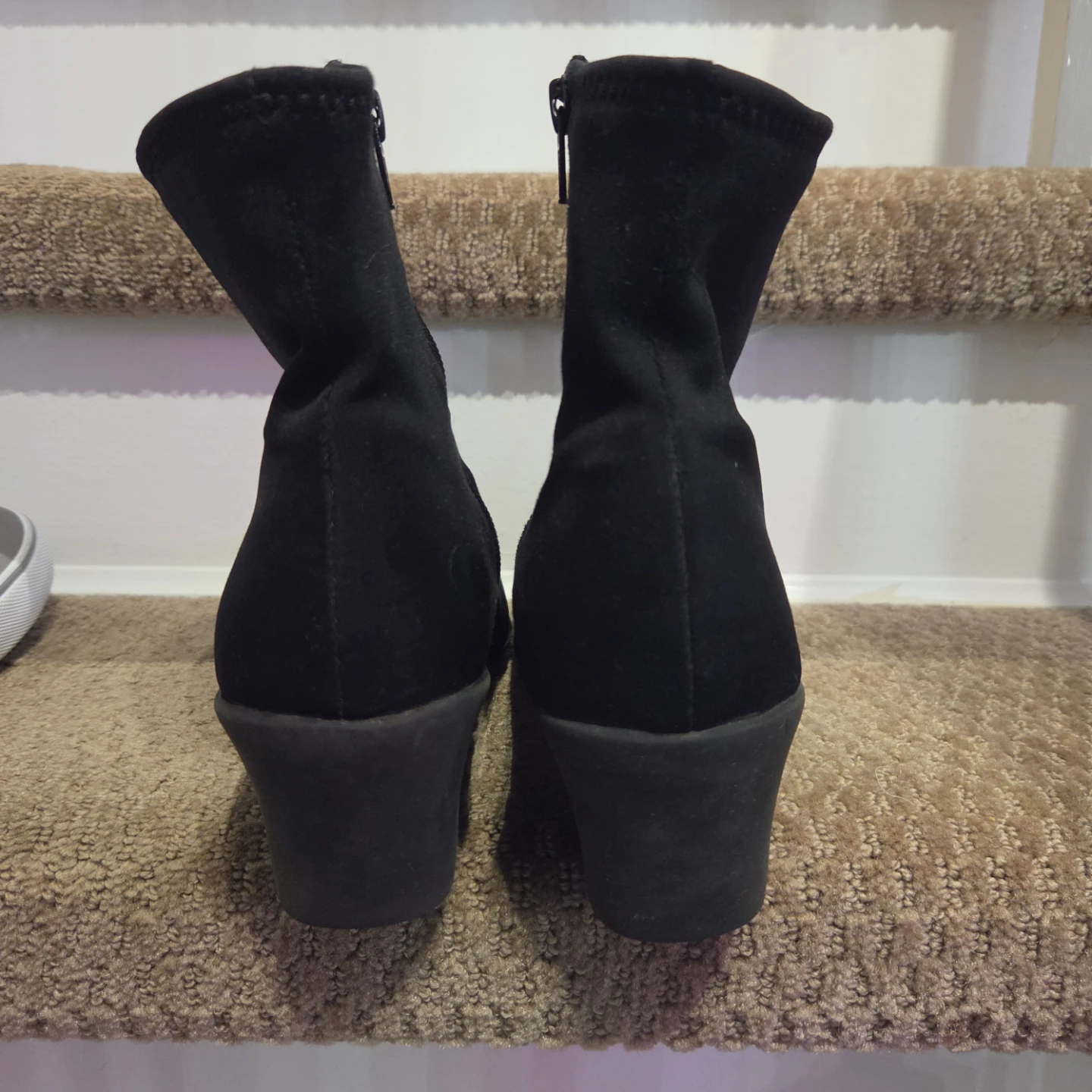 Black Wedge Ankle Boots Size 41 9W - photo 3