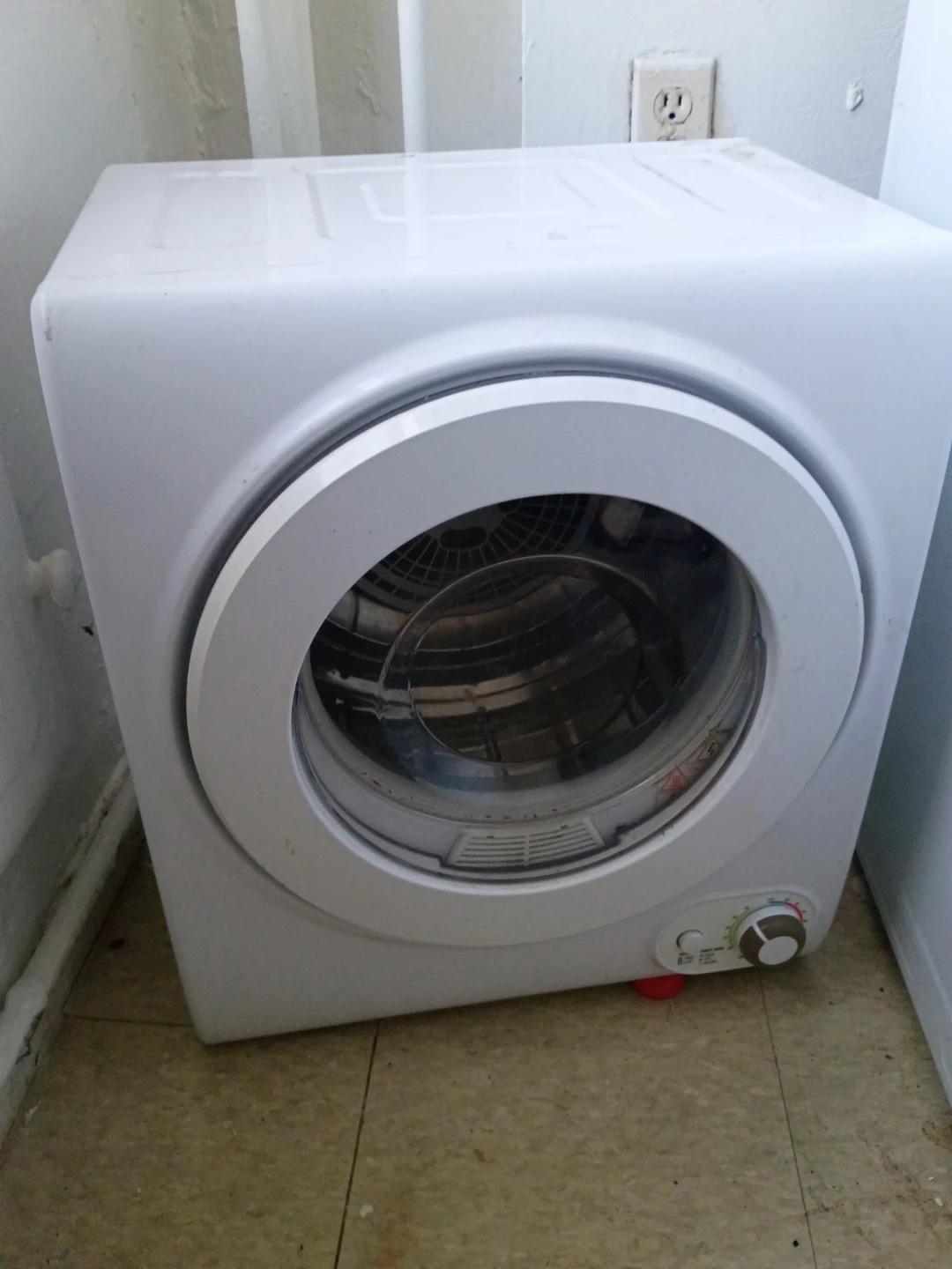 Compact White Electric Clothes Dryer