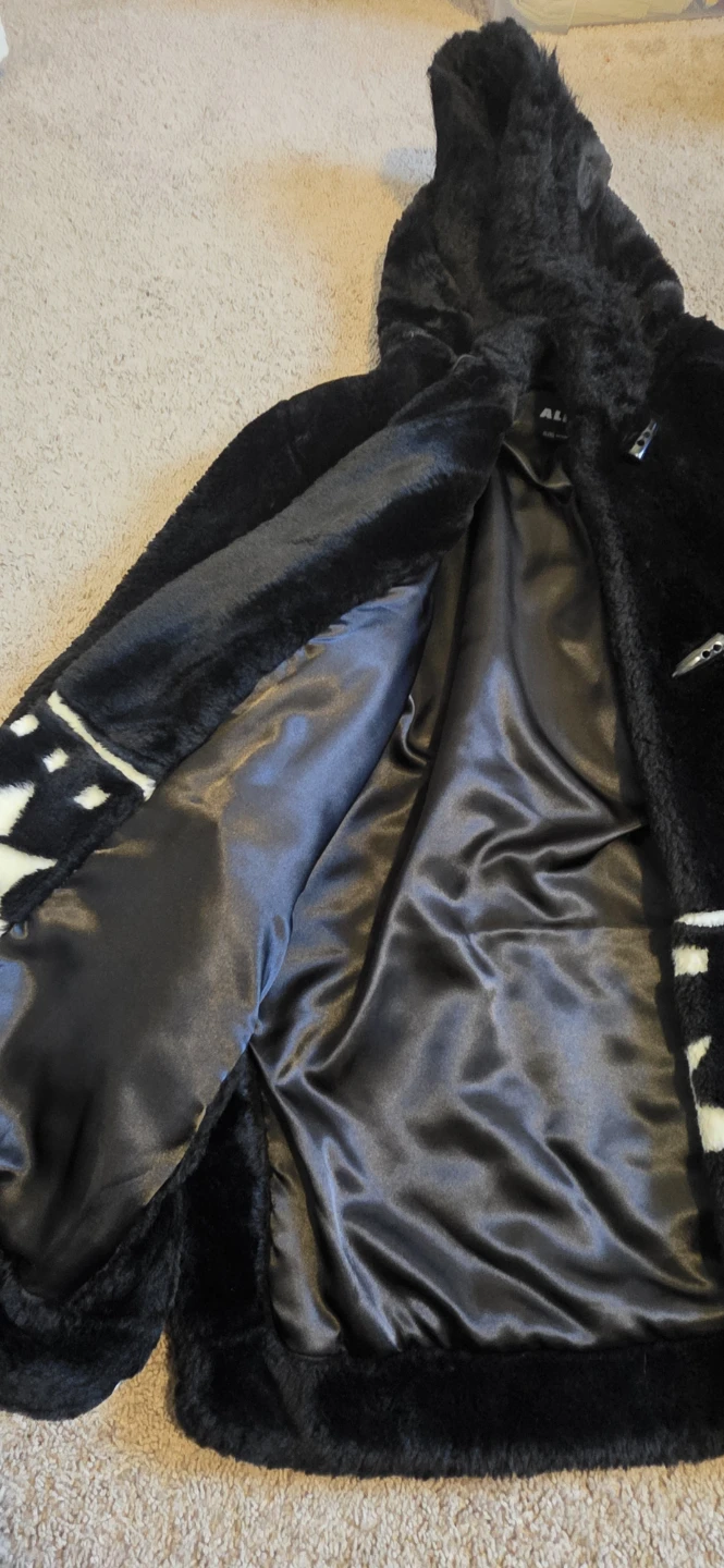 Alia Black Faux Fur Hooded Coat XL - photo 3