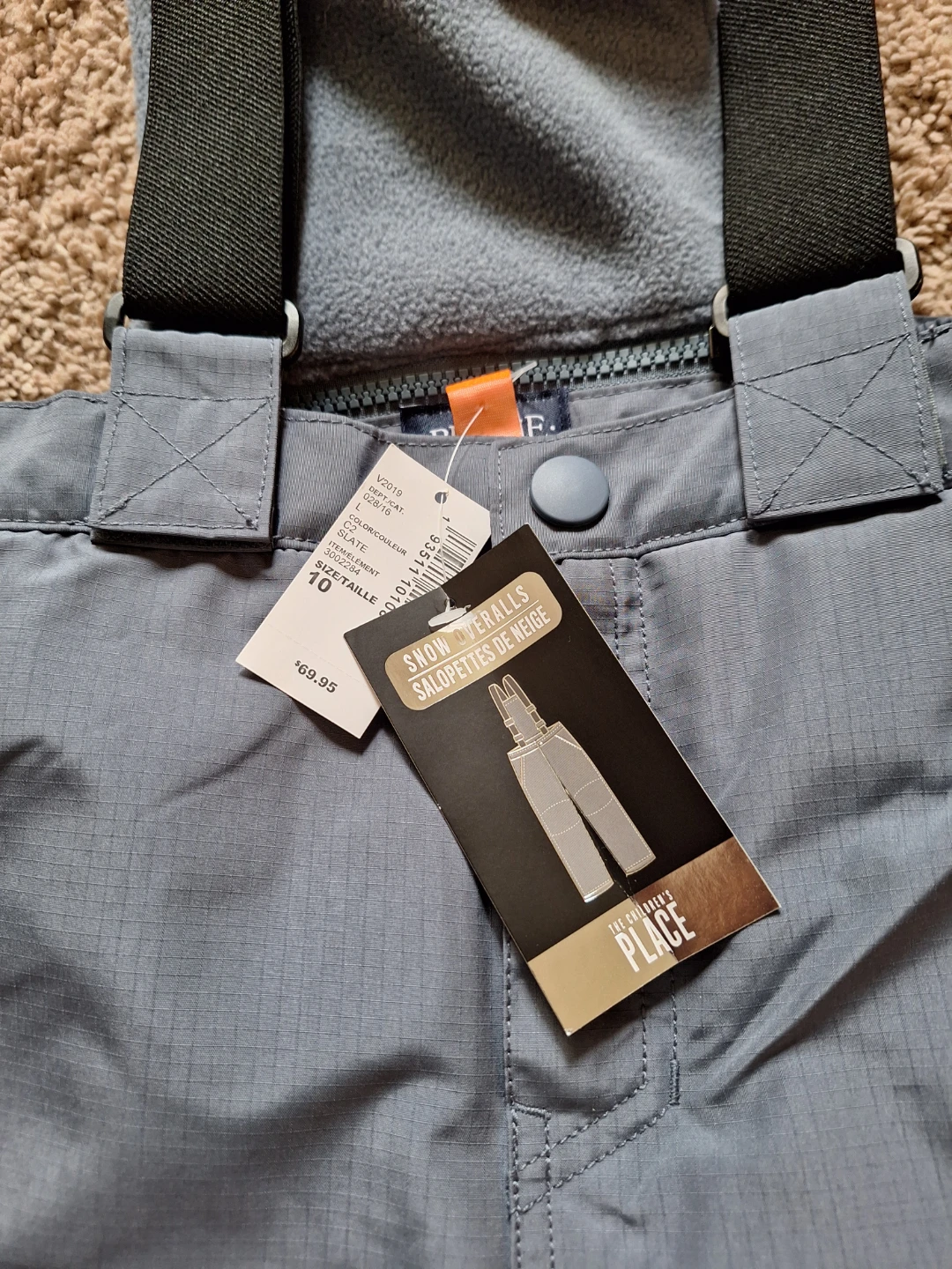 The Children's Place Slate Snow Overalls Size 10 - photo 2