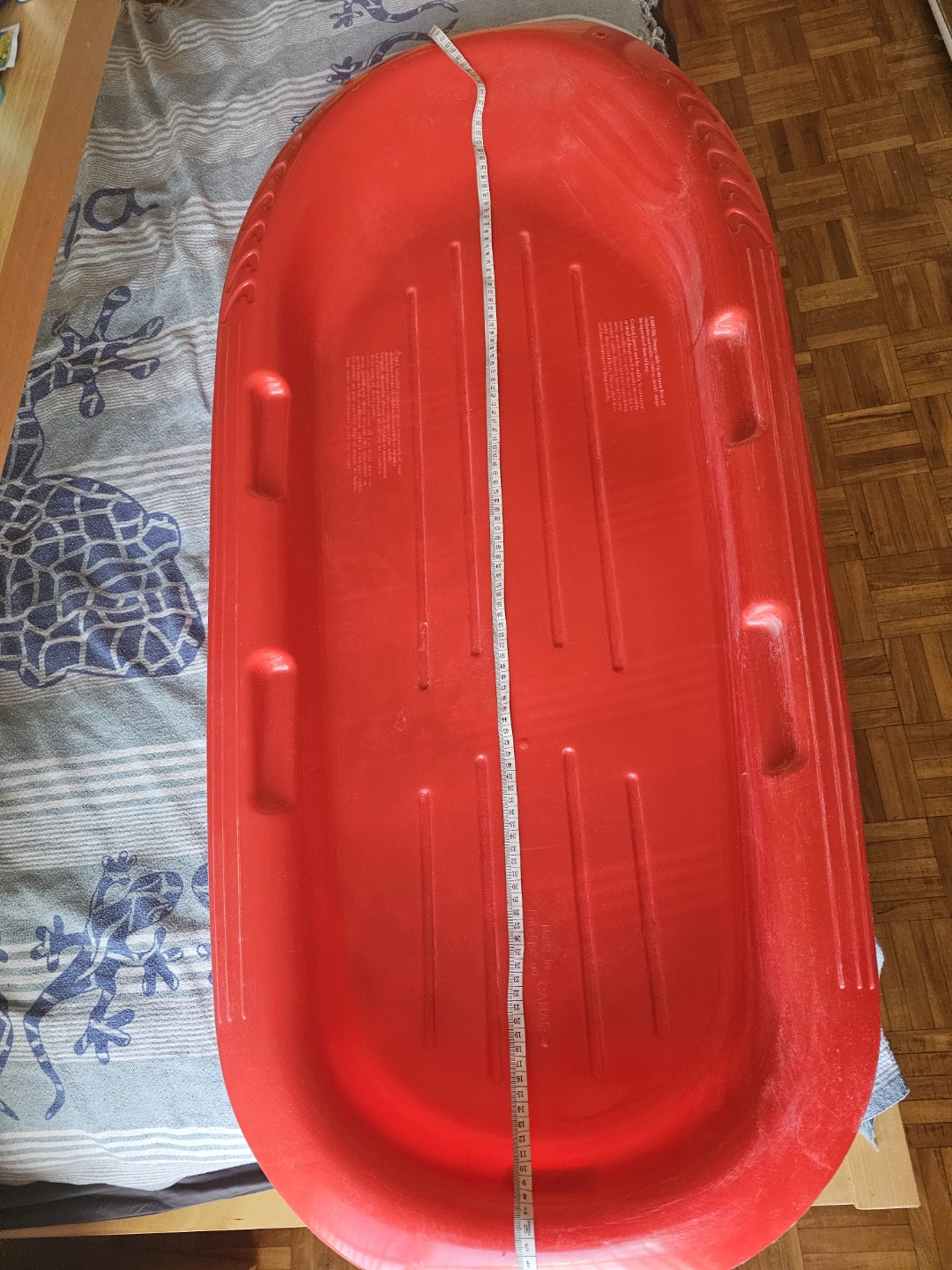 Winter Red Plastic Toboggan Sled