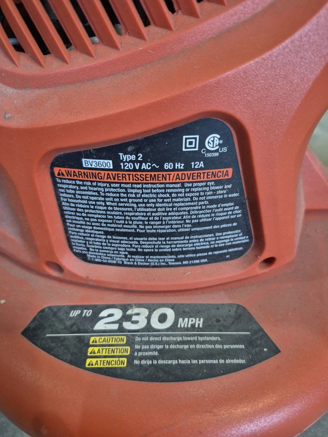 Black & Decker 3-in-1 Leaf Blower / Vacuum / Mulcher - photo 2