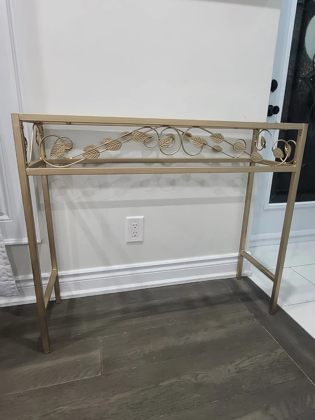 Gold Metal and Glass Console Table - photo 2