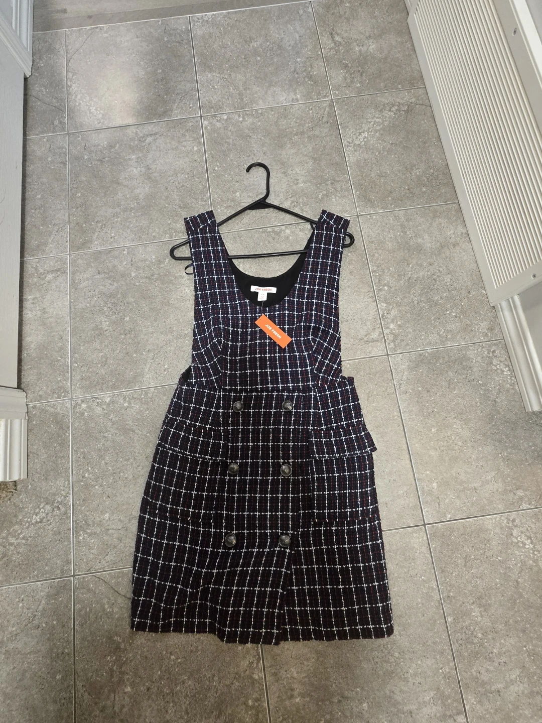 Joe Fresh Plaid Pinafore Dress -Brand new( Small)