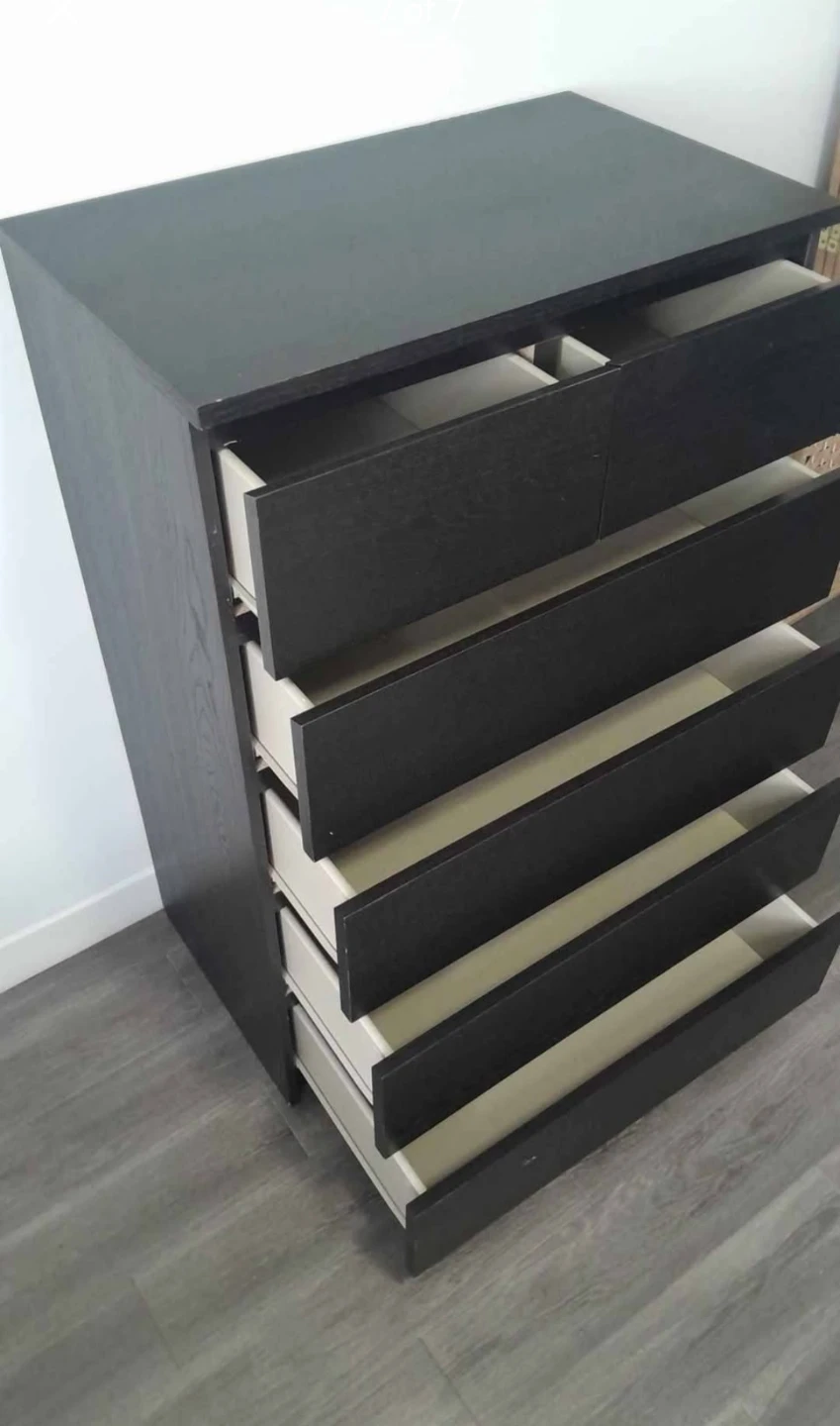 IKEA Black Wood Grain 6-Drawer Dresser - photo 5