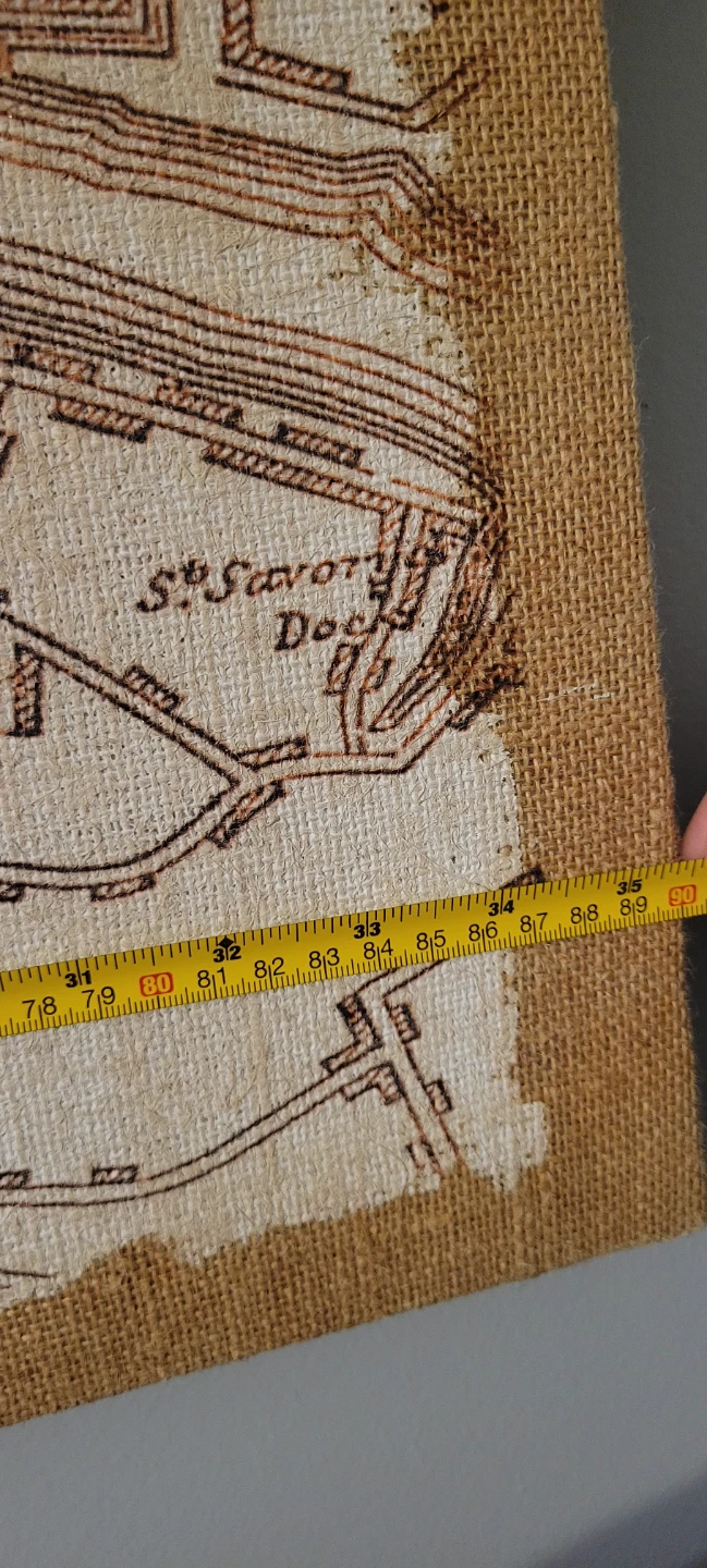 London 17th Century Historical Map Burlap Wall Art - photo 3