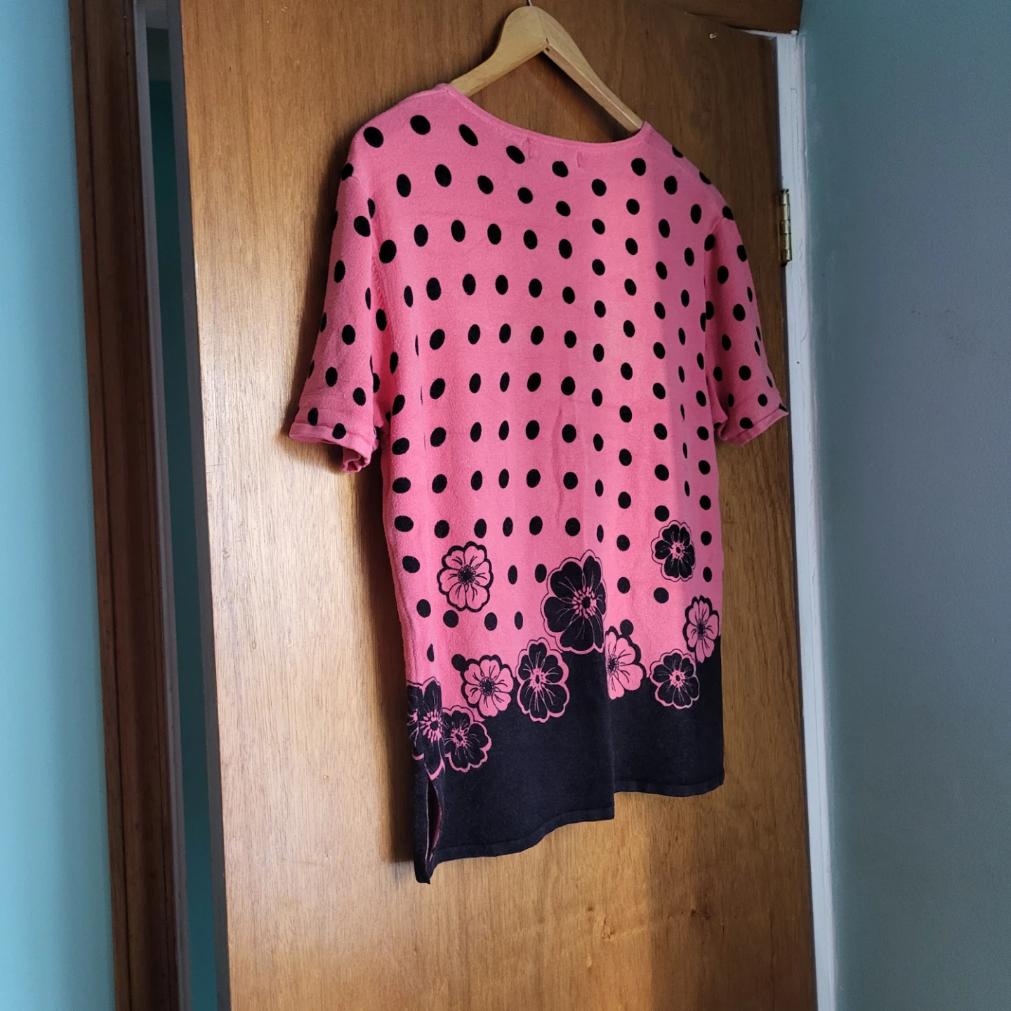 La Madona Pink Polka Dot Floral Top - photo 2