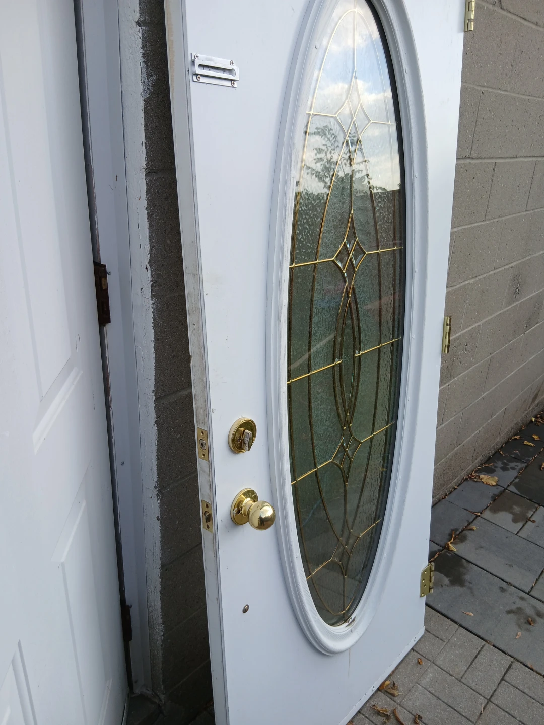 White exterior door with oval glass insert - photo 5