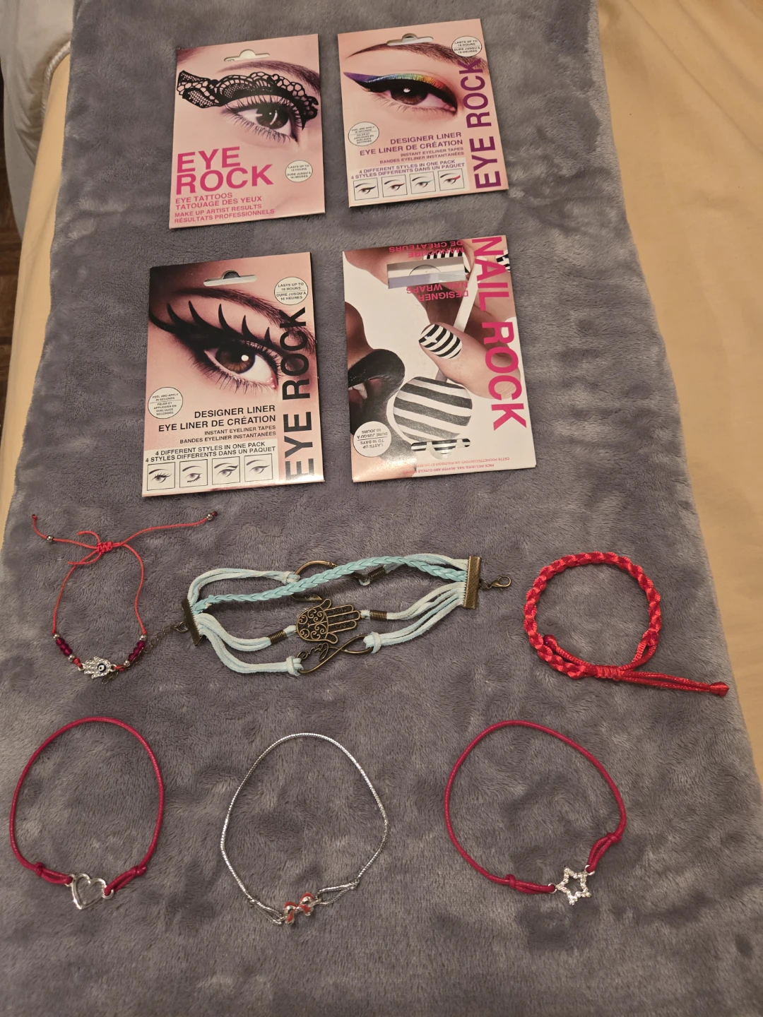 Eye Rock Liner Tattoos, Nail Wraps and Bracelet Lot - photo 2