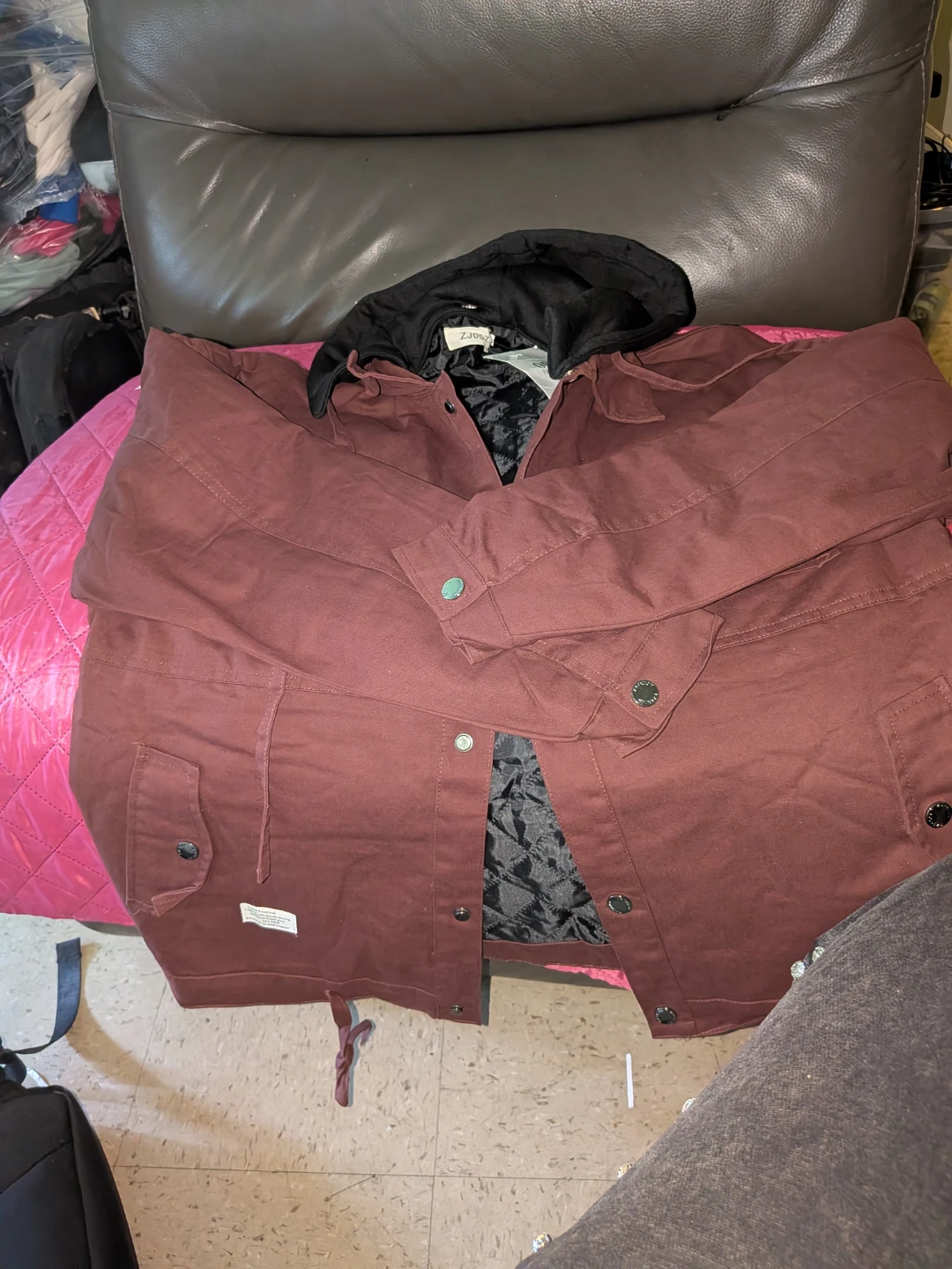 Maroon Hooded Jacket