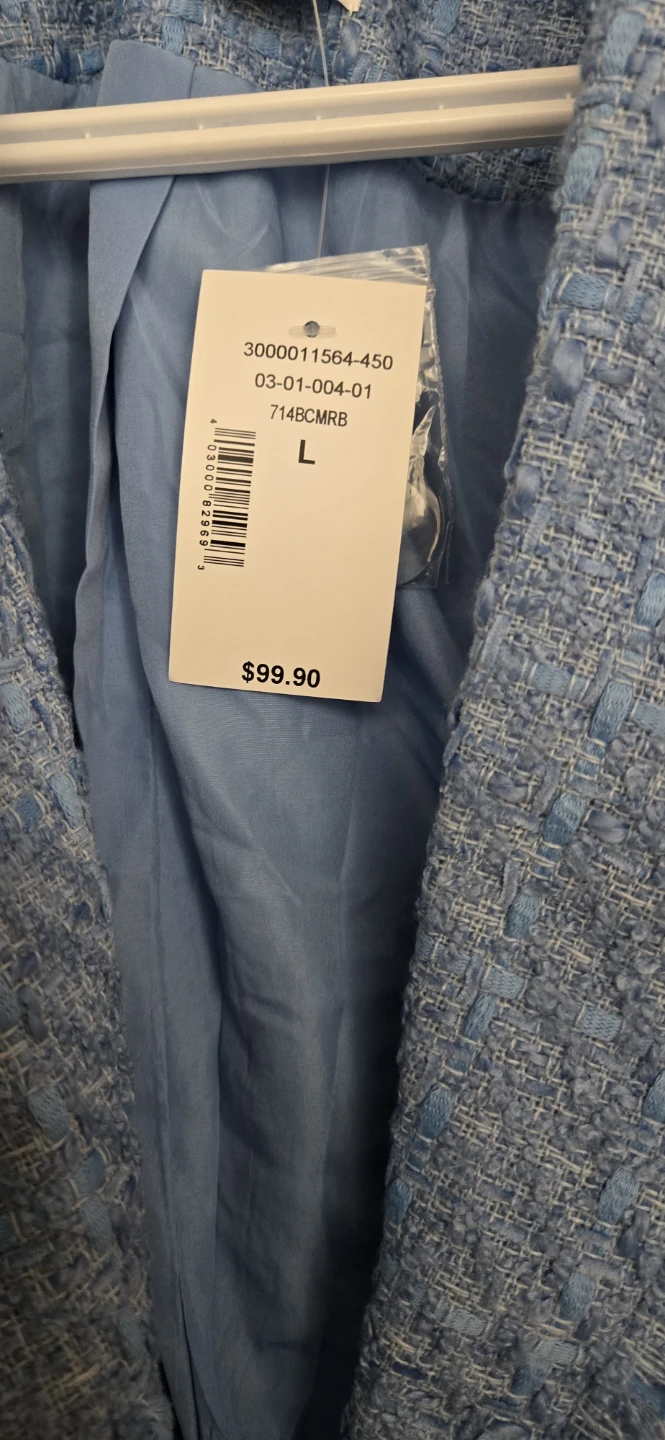 Ricki's Blue Tweed Blazer - Large - photo 2