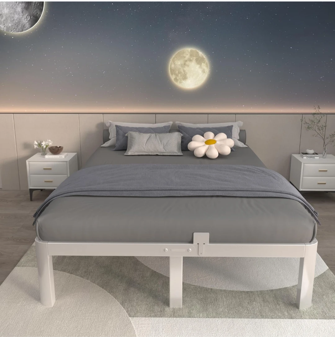 Queen Size Metal Bed Frame (white) - photo 2