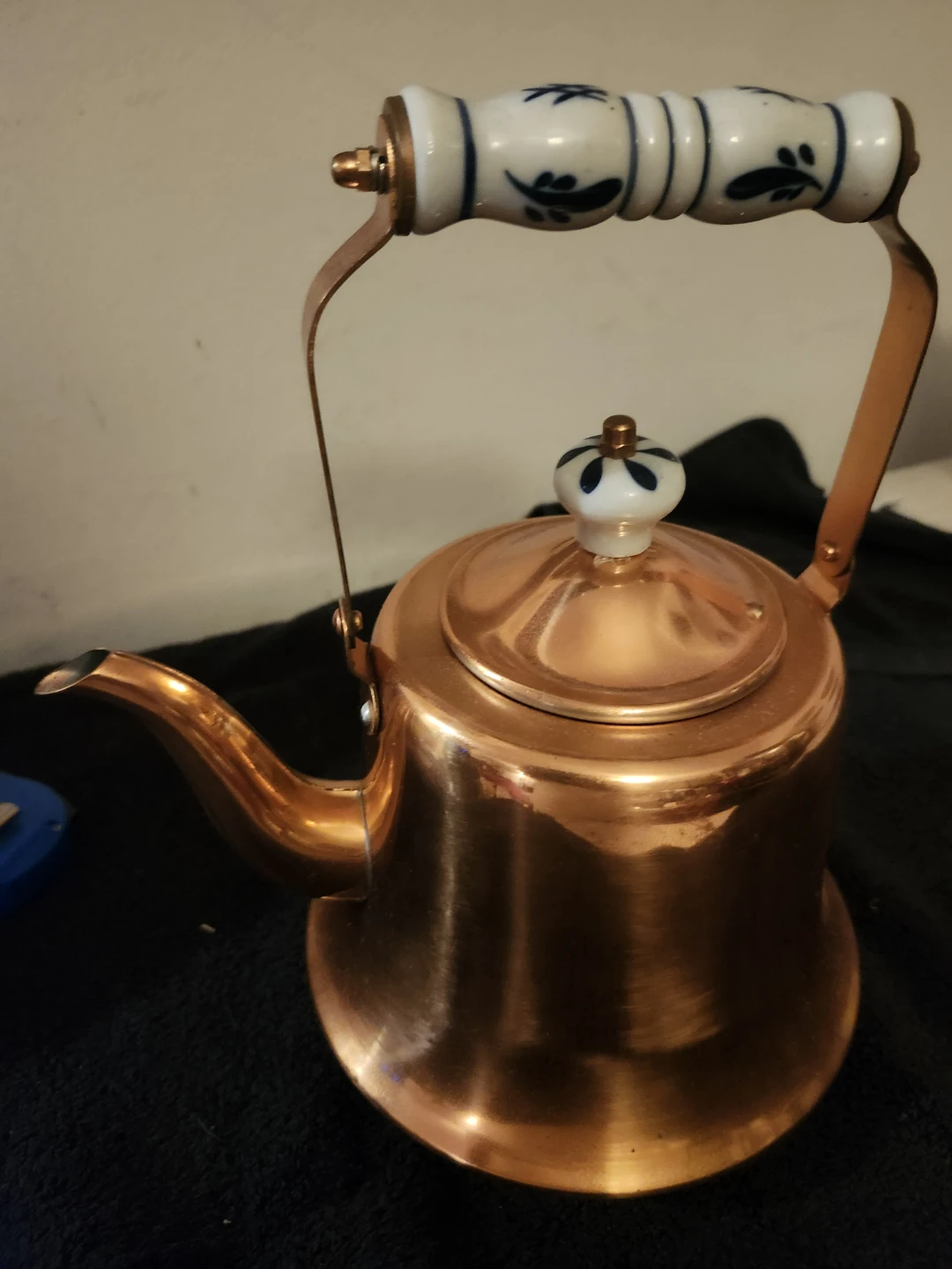 Copper Tea Kettle with Porcelain Handle