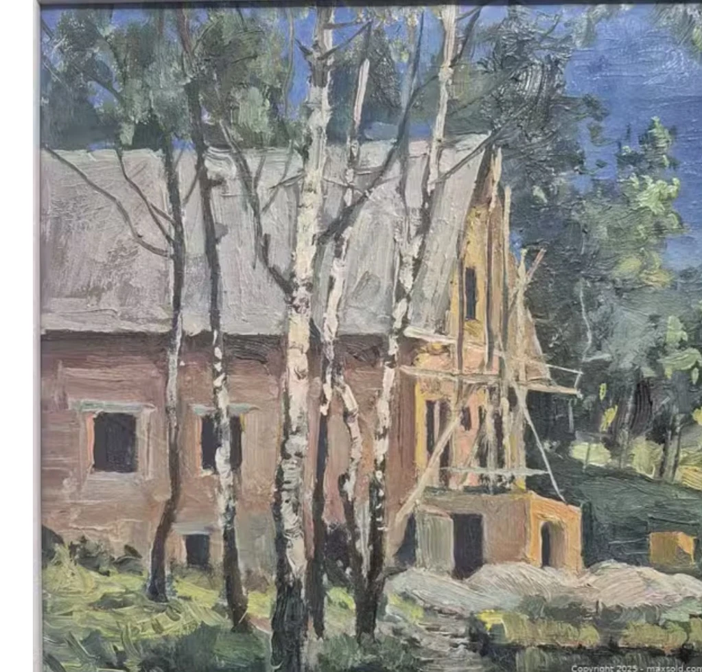 Mid Century Landscape Forest Original Oil Painting - photo 5