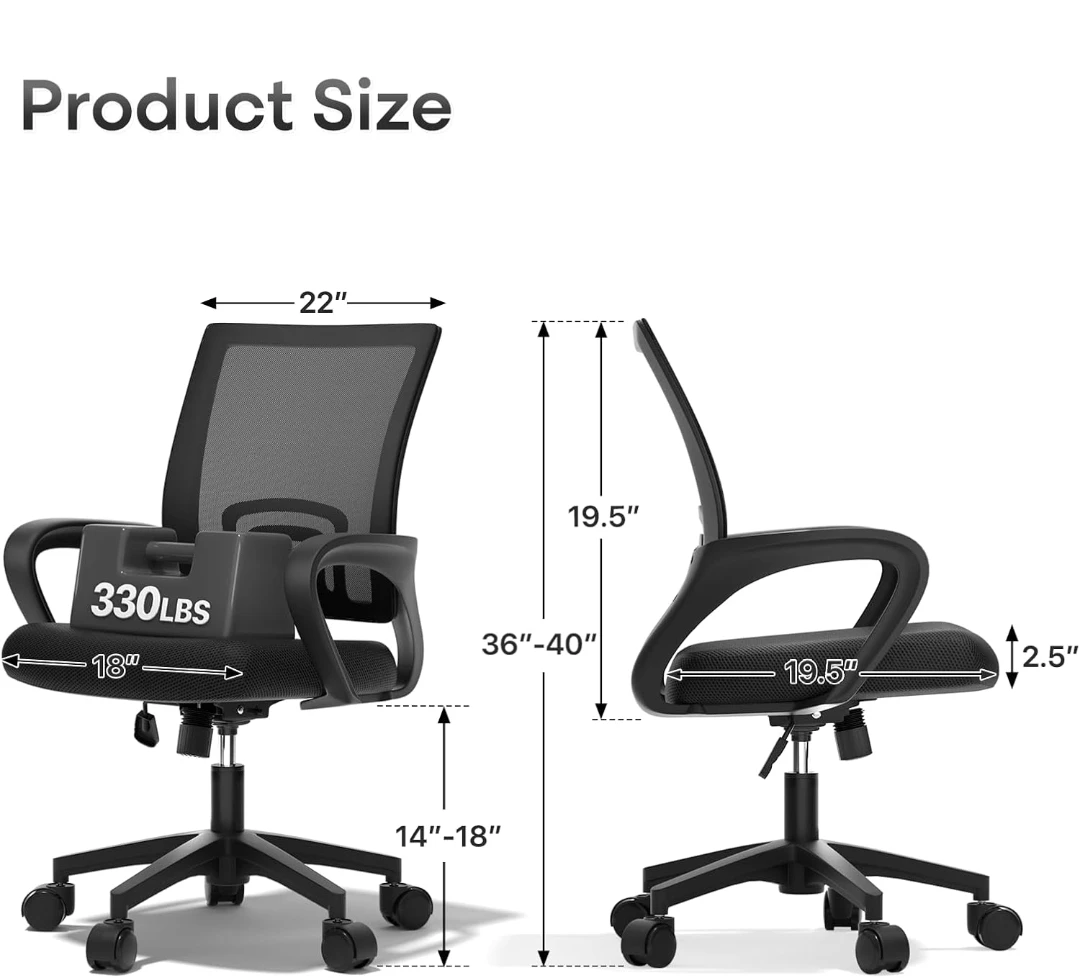 Black Mesh Ergonomic Office Chair - photo 2