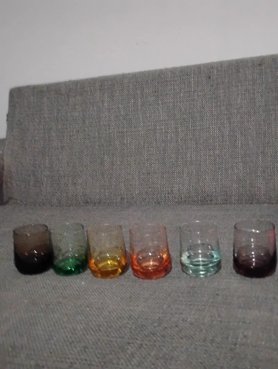 Set of 6 Mini Multicoloured Glass Tumblers