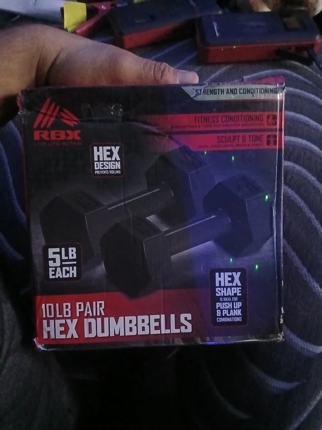 RBX 10lb Pair Hex Dumbbells