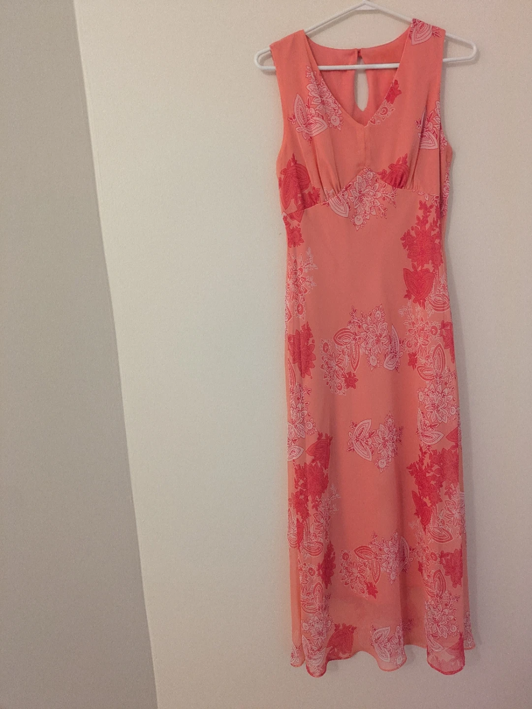 Stunning Pink Floral Sleeveless Maxi Dress