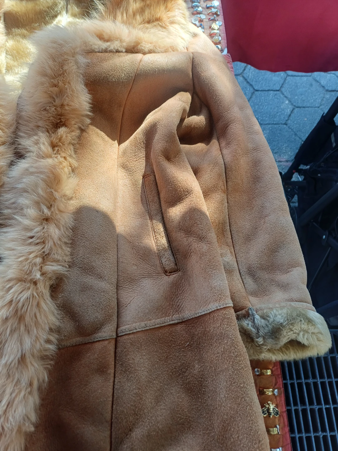 Charles Klein Suede Coat with Fur Trim - photo 4