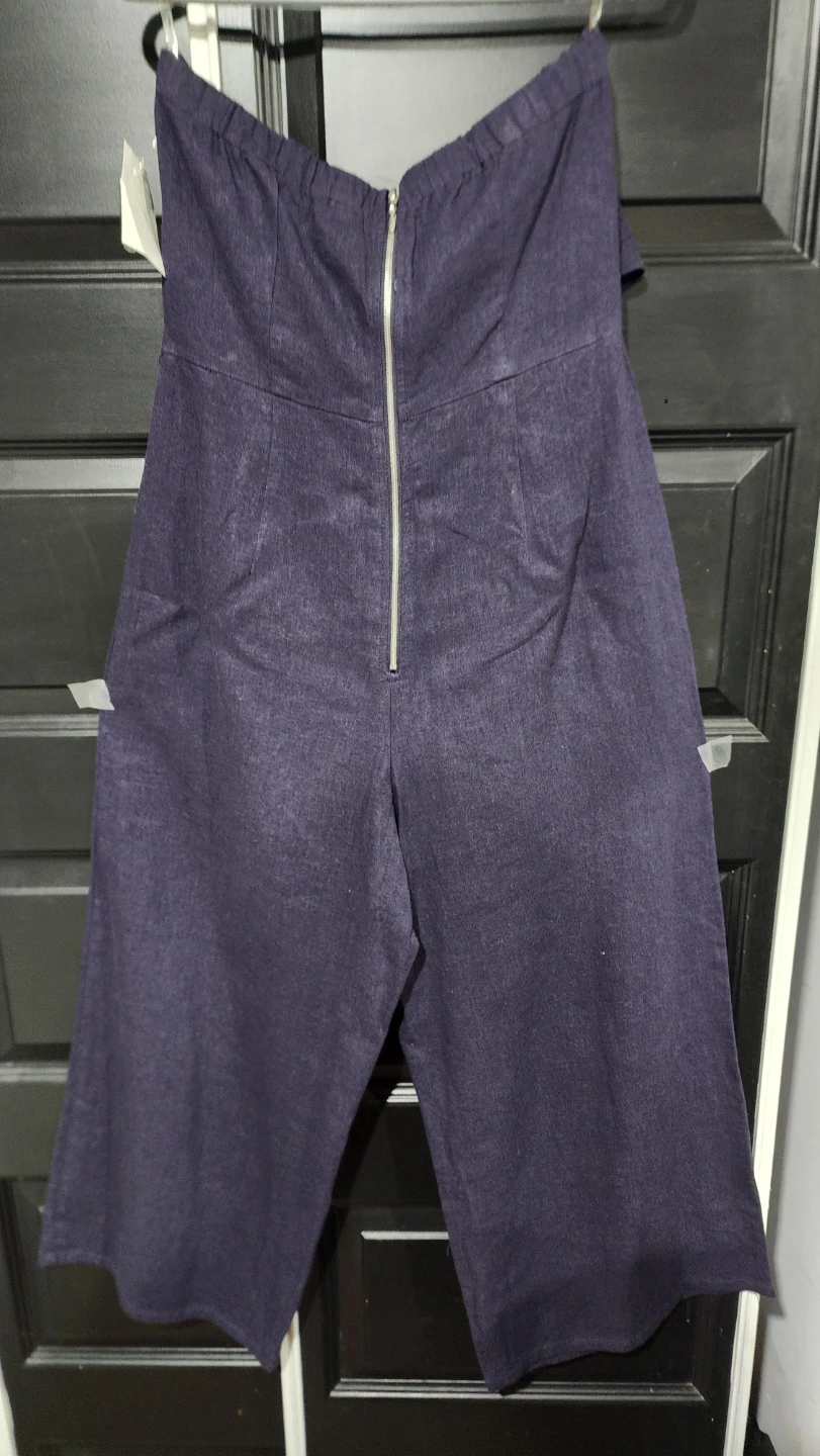 Bebe Dark Purple Strapless Jumpsuit - photo 3