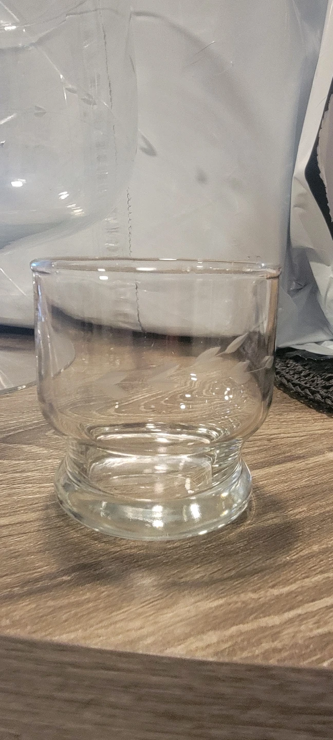 Etched Glass Pedestal Bowl and Matching Cup - photo 3