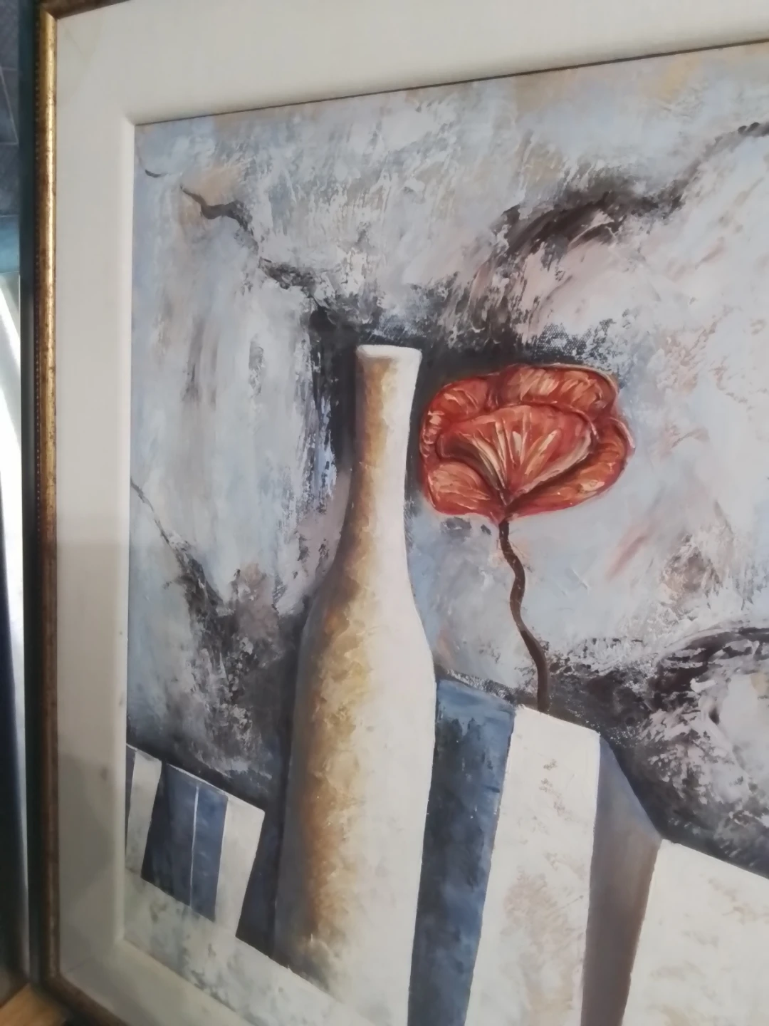 MCM Abstract Still Life Oil Painting – Signed T. Santana - photo 4