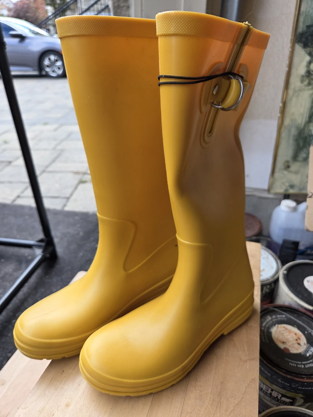 Yellow Rubber Rain Boots