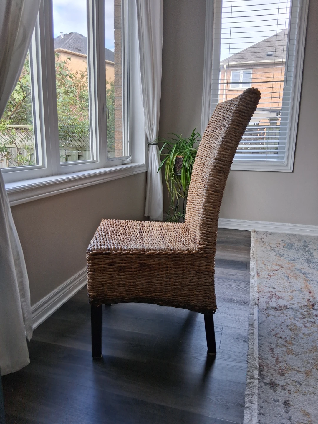 Set of 2 Woven Rattan Dining Chairs - photo 3