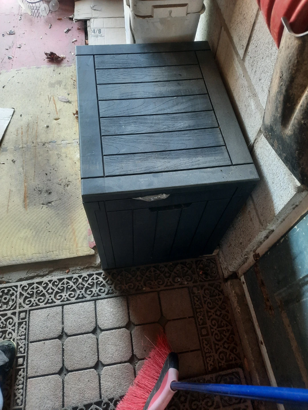 Black Plastic Storage Bin - photo 2