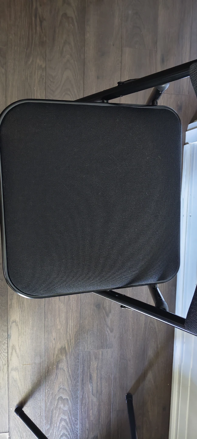 Set of 4 Black Padded Metal Folding Chairs – Good Condition - photo 4