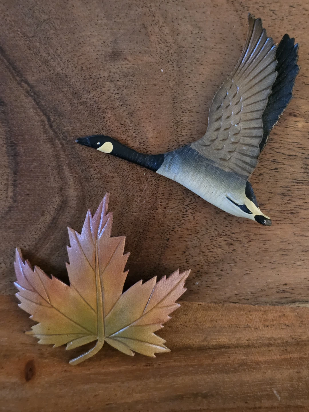 Set of 2 Handmade Leather Pins